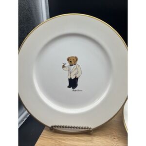 Set Of 2 Vintage 1997 Ralph Lauren Martini Bear Salad Plates RARE Timeless Polo